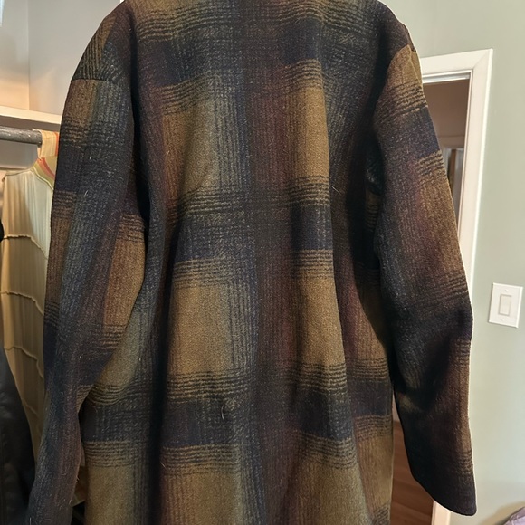 Pendleton Women's Plaid Pea Coat - Olive and Black - Picture 2 of 4